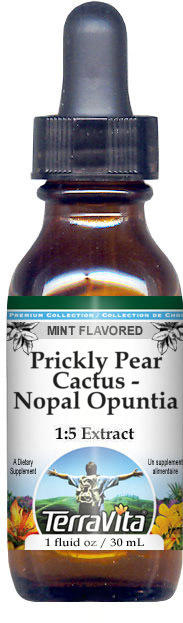 Terravita Prickly Pear Cactus - Nopal Opuntia Glycerite Liquid Extract (1:5) - Mint Flavored (1 oz, Zin: 523390)