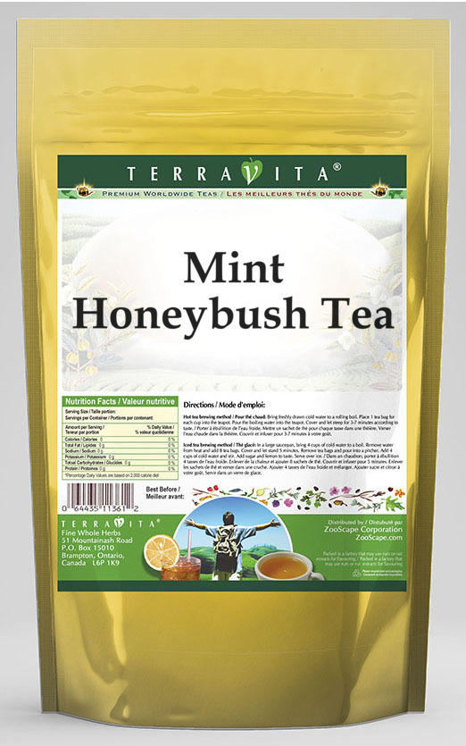 TerraVita Mint Honeybush Tea (25 tea bags, ZIN: 530582)