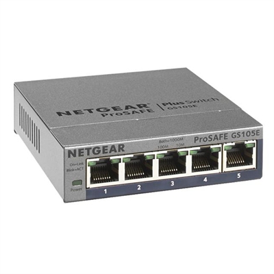 Netgear GS105E-200NAS Prosafe Plus 5 Port Gig Switch