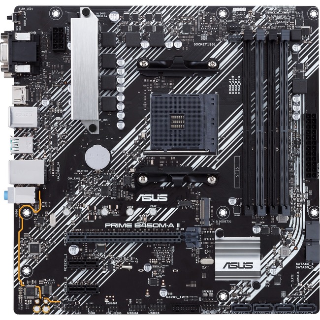 ASUS TeK PRIME B450M-A II Micro-ATX Motherboard AMD Socket for AM4 Max 128GB DDR4 HDMI D-Sub mATX
