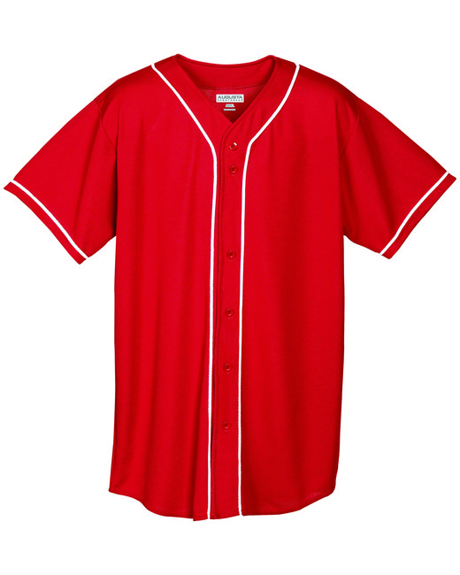 Augusta Sportswear Wicking Mesh Braided Trim Baseball Jersey
