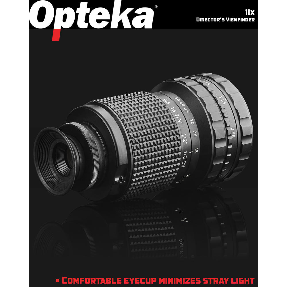 Opteka 11x Zoom Professional Large Director's Viewfinder with HD Multicoated Glass, All Metal Body and Click Stops