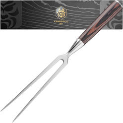 Kessaku Meat Fork - 6 inch - Samurai Series - Dual-Prong Carving & BBQ Fork - Forged High Carbon Stainless Steel - Wood Handle