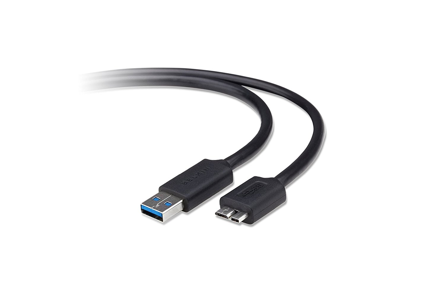 Belkin F3u166bt03 Blk Superspeed 3 Foot Micro B Usb 3 0 Cable