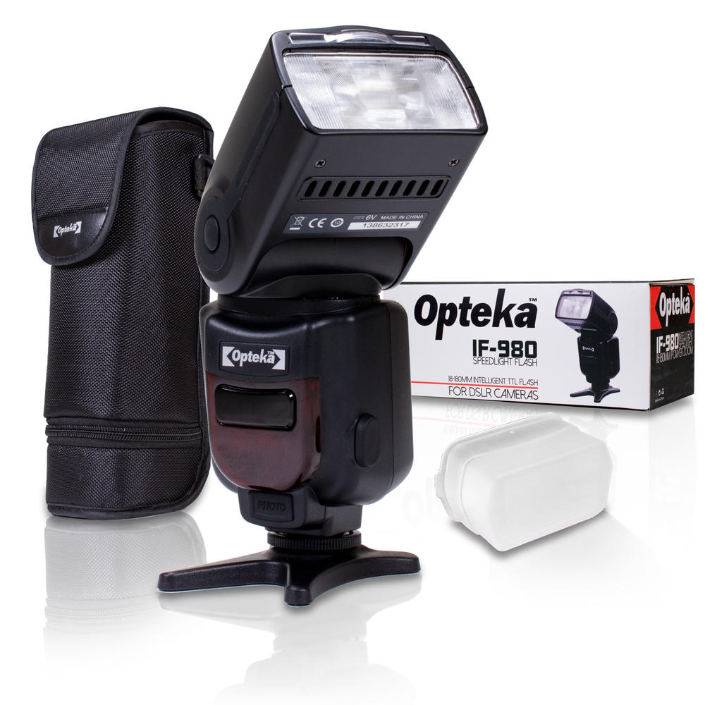 Opteka IF-980 i-TTL AF Dedicated Flash w/ LCD Display for Nikon Digital SLR Cameras w/ Wireless Remote Control & Accessories