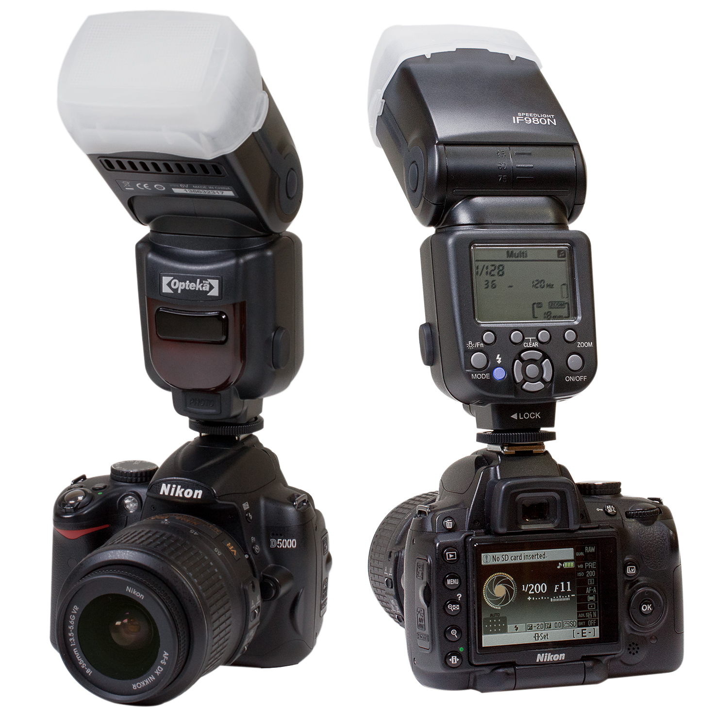 Opteka IF-980 i-TTL AF Dedicated Flash w/ LCD Display for Nikon Digital SLR Cameras w/ Wireless Remote Control & Accessories