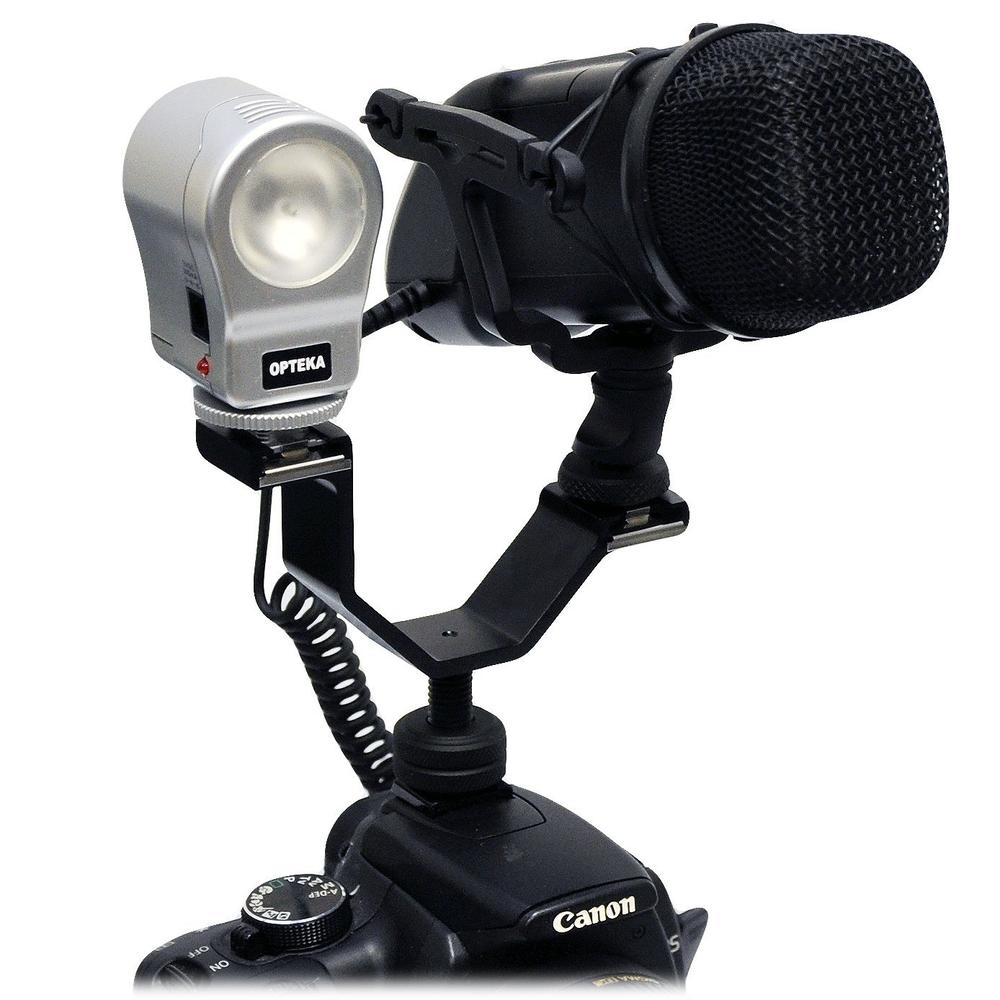 Opteka VB-20 Heavy Duty Metal Video Light/Microphone Dual Cold Shoe Splitter Bracket