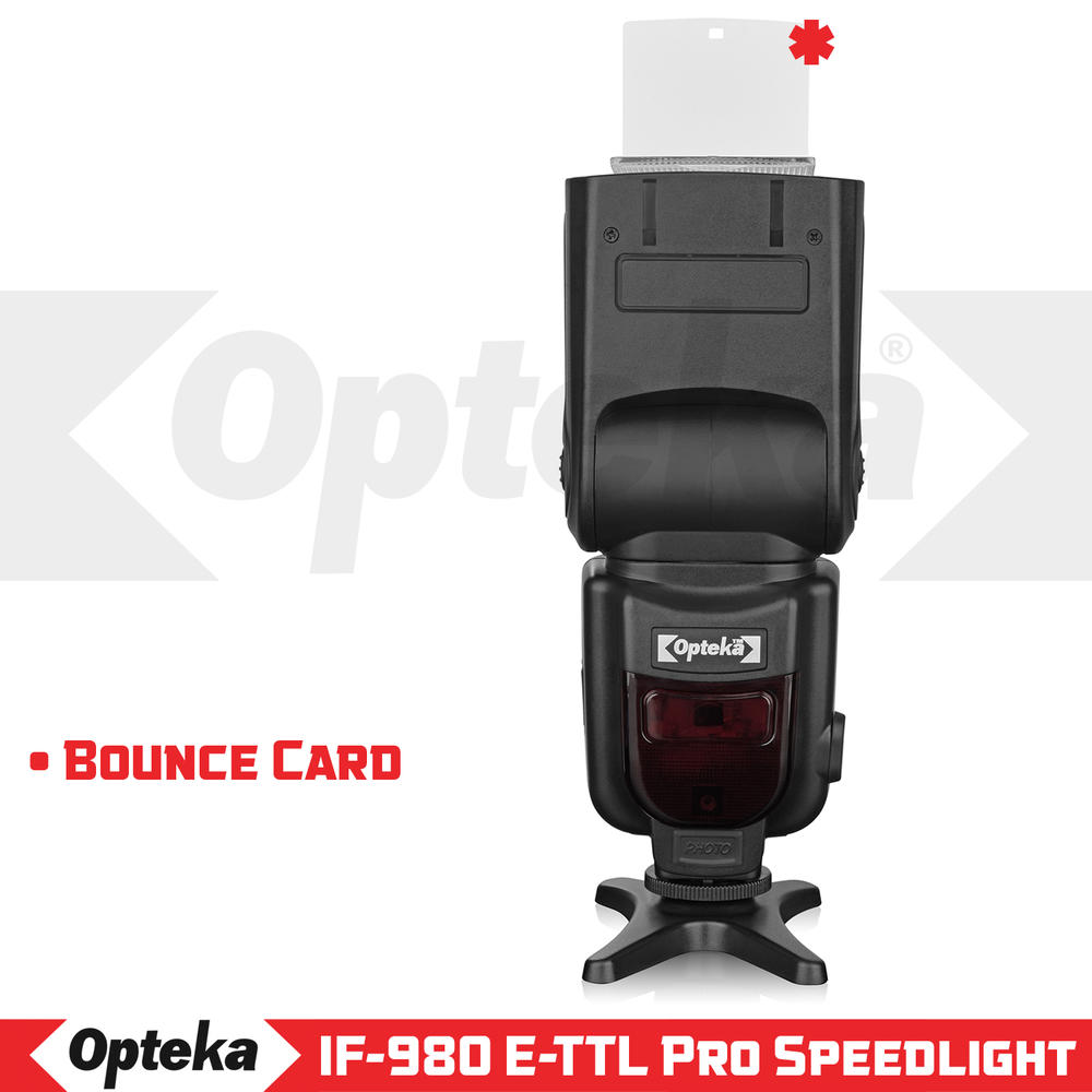 Opteka I-TTL AF Dedicated Flash (IF-980) with Stand + Pouch + Diffuser for Nikon Digital Cameras