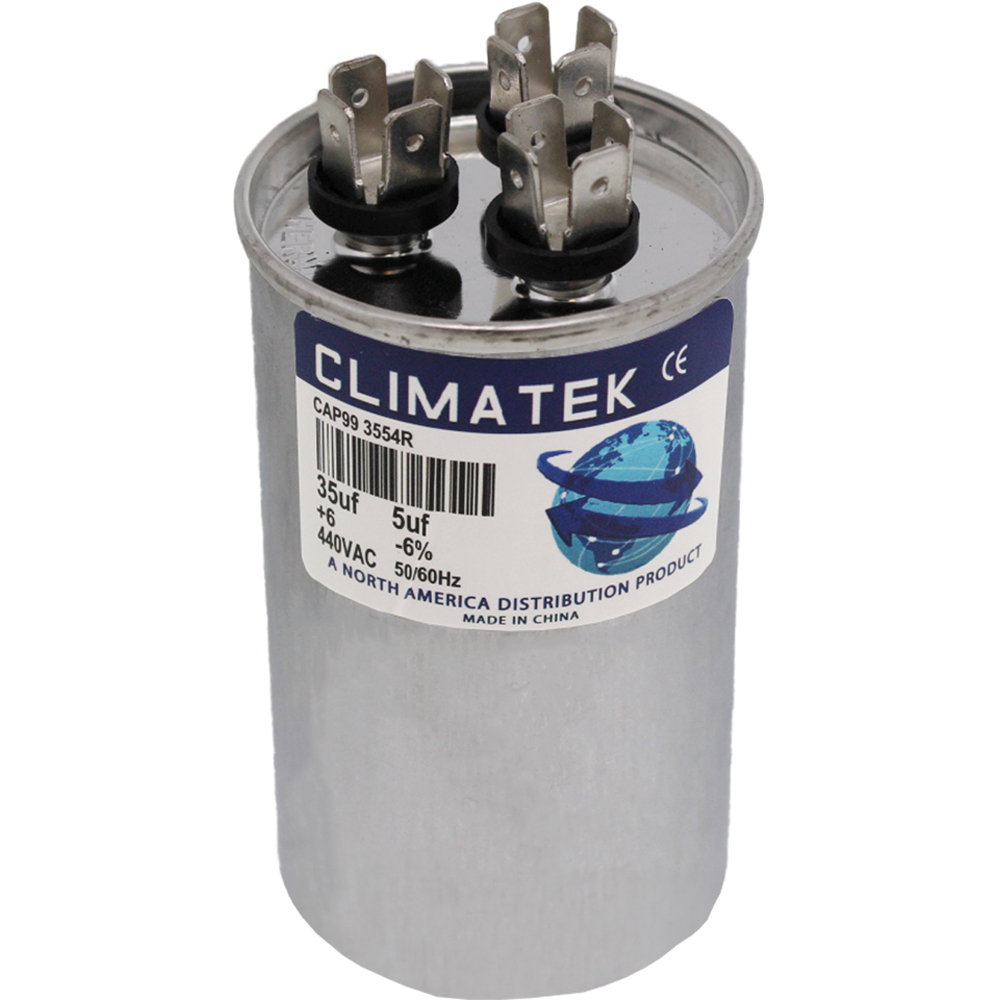 ClimaTek Round Capacitor - fits Goodman # CAP050350440RSS | 35/5 uf MFD 370 / 440 Volt VAC