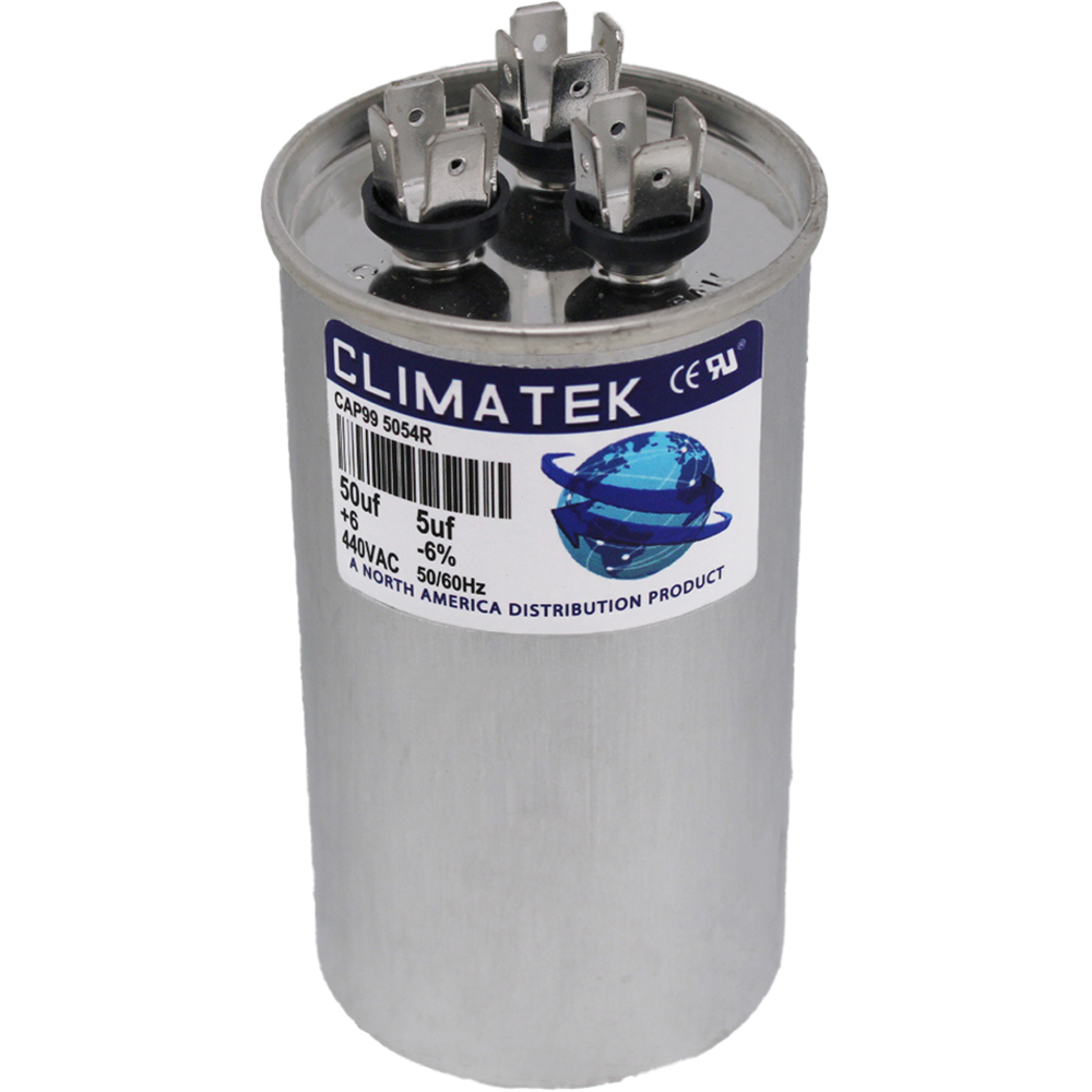 ClimaTek Round Capacitor - fits GE # C3505R | 50/5 uf MFD 370 / 440 Volt VAC