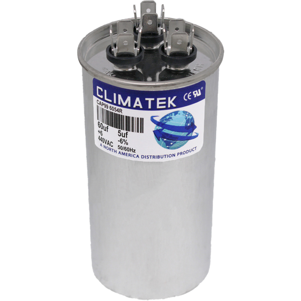 ClimaTek Round Capacitor - fits Comfortmaker # 1172465 | 60/5 uf MFD 370 / 440 Volt VAC