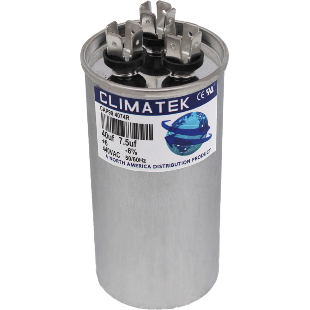 ClimaTek Round Capacitor - fits GE # 97F9855BZ3 | 40/7.5 uf MFD 370 / 440 Volt VAC