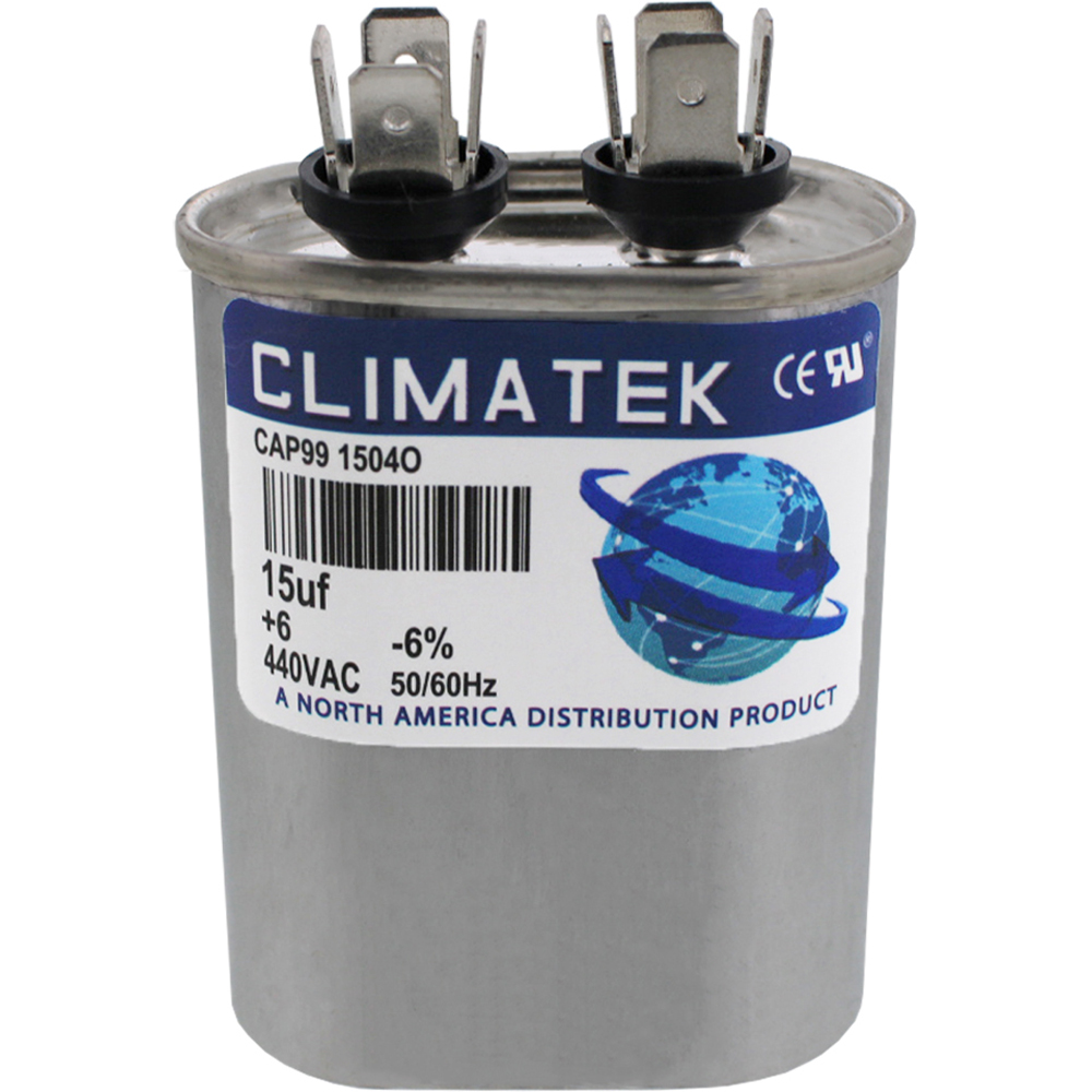 ClimaTek Oval Capacitor - fits Ruud # 43-100496-46 | 15 uf MFD 370 / 440 Volt VAC
