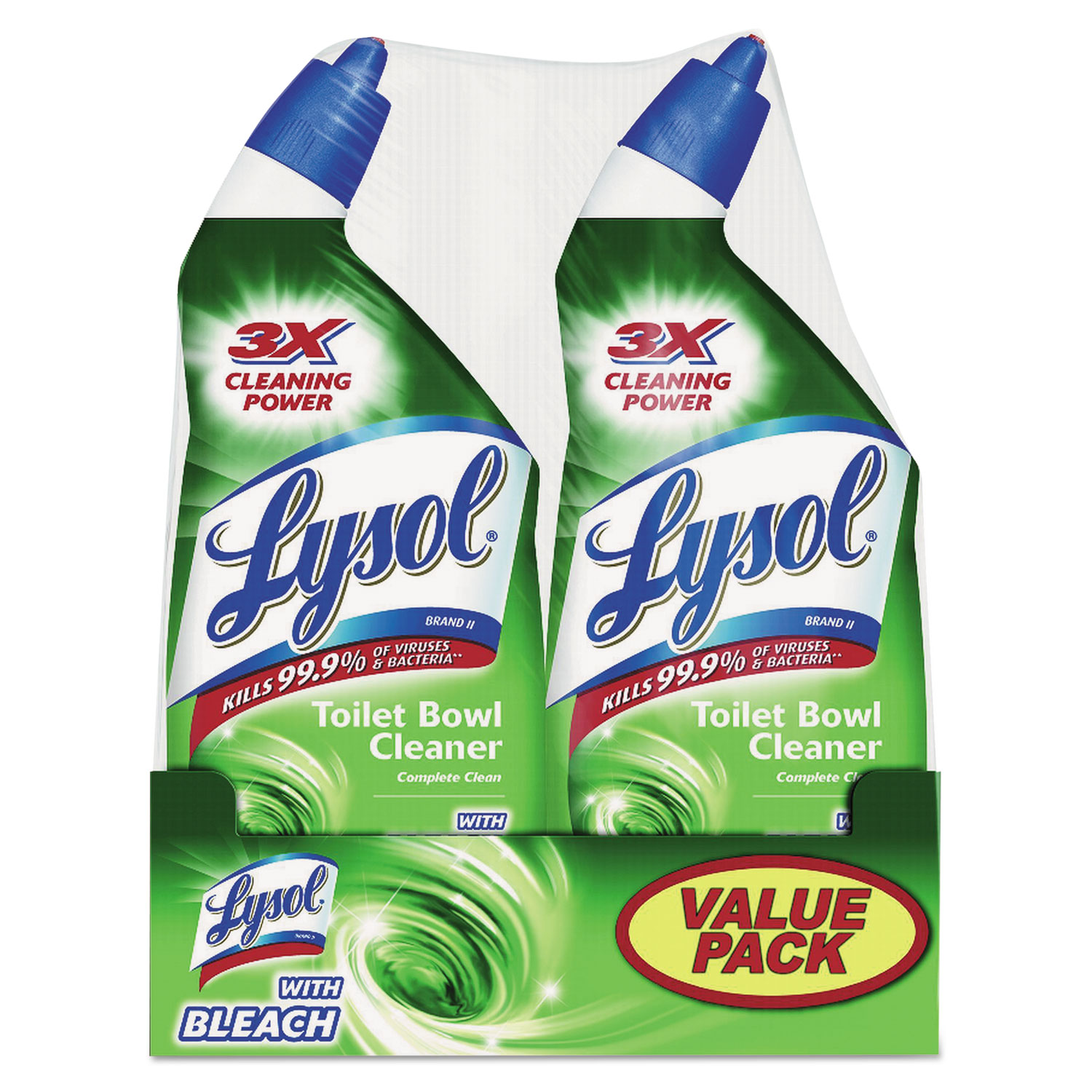 LYSOL Brand Disinfectant Toilet Bowl Cleaner with Bleach Liquid 24oz Twin Pack