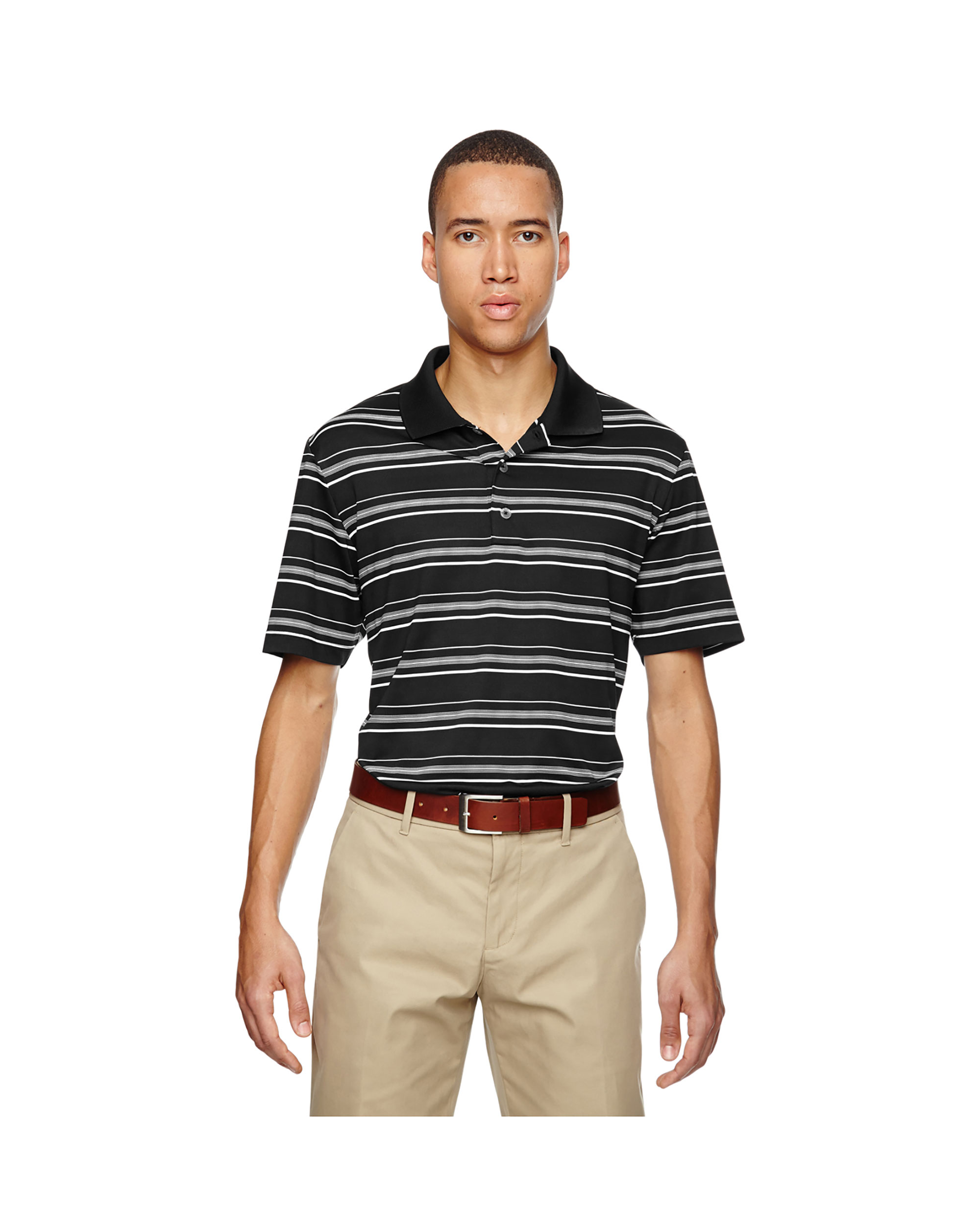 Adidas Men's Pure Motion Textured Stripe Polo Shirt