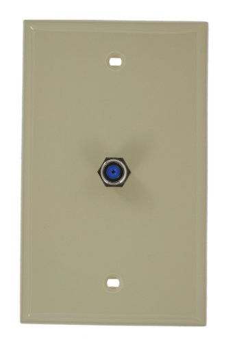 Leviton 80781-I Standard Video Wall Jack, F Connector, Ivory