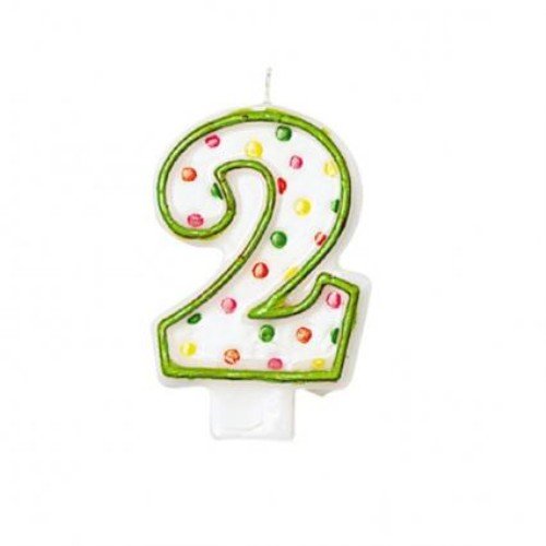 Factory Card and Party Outlet Number 2 Polka Dot Candle