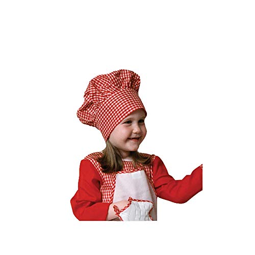 Dress Up America Little Red Gingham Chef Hat-Kids, One Size Fits