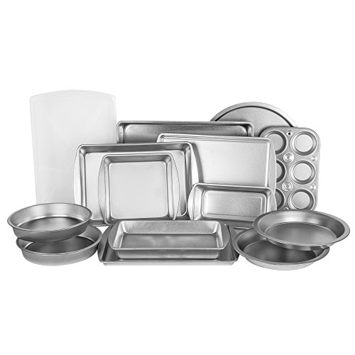 G & S Metal Products Company EZ Baker Uncoated, Durable Steel Construction 14-Piece Bakeware Set - American-Made, Natural Baking Surface that Heats Evenly