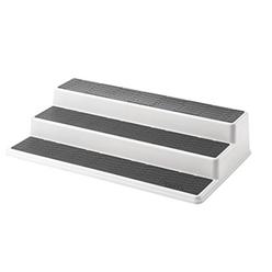 Copco Elegant USA copco 2555-0188 non-skid 3-tier spice pantry kitchen cabinet organizer, 15-inch, white/gray