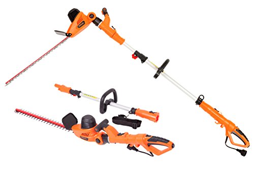 GARCARE 4.8A Multi-Angle Corded 2 in 1 Pole and Portable Hedge Trimmer with 20 Inch Laser Blade