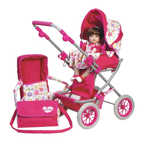 Adora Dolls Adora Doll Accessories Adjustable Handle Deluxe Toy Play Stroller with Free Diaper & Carriage Bag for Kids 3 Years & up