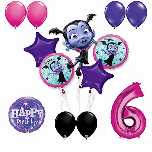 GOWA Vampirina 6th Birthday Party Balloon Bouquet Bundle for Age 6, Includes 13 Balloons