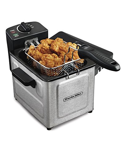 Proctor Silex Deep Fryer with Frying Basket 1 to 4 Servings / 1.5 Liter Oil Capacity, Professional Grade, Electric, 1200