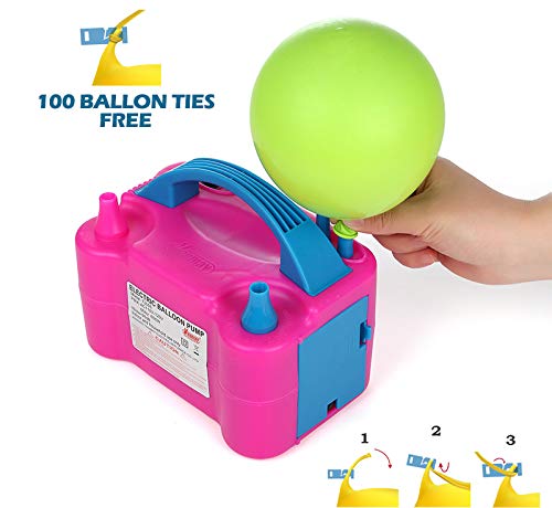 Party Zealot Electric Balloon Inflator Air Pump Dual Nozzles Balloons Blower US Standard Plug for Balloon Arch, Balloon