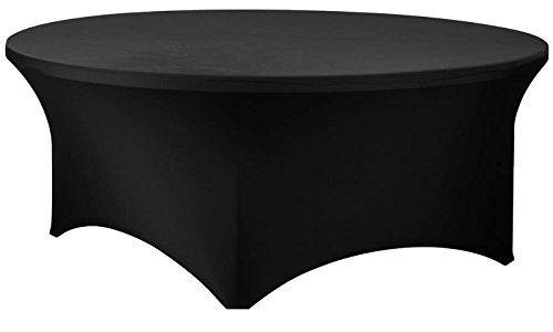 Banquet Tables Pro 72 Inch Round Spandex Table Cover (Black)