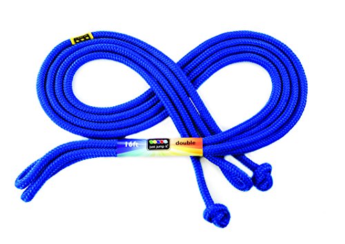 Just Jump It 16' Foot Single Jump Rope - Active Outdoor Youth Fitness - Double Dutch Length - Blue