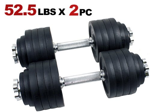 UniPack 105lbs adjustable dumbbell set - One Pair of Adjustable Dumbbells Kits - 105 Lbs (52.5lbs X 2pc)