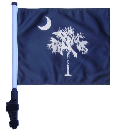 SSP Flags Inc State of South Carolina/Palmetto Golf Cart Flag with SSP Flags EZ On & Off Bracket