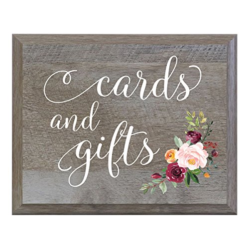 LifeSong Milestones Wedding Party Wall Table Sign for Ceremony and Reception for Bride and Groom (Cards and Gifts with