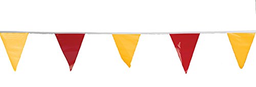 Cortina OSHA Approved Pennant Flags - for Use with Roof Warning Line Perimeters 03-407-105, Alternating Red/Yellow, 105'