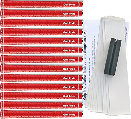 Golf Pride Tour Wrap 2G Standard Red Golf Grip Kit (13 Grips, Tape, Clamp)