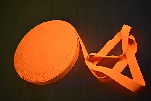 DirectGlow LLC Blacklight Glo-Line Luminescent Fabric Ribbon (Light Orange, 80 Feet)