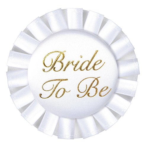 Beistle Bride To Be Satin Button Party Accessory | White | 3.5-Inch | (1-Count)