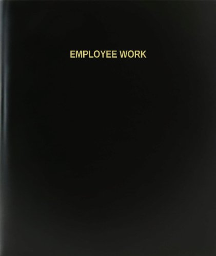 BookFactory Employee Work Log Book/Journal/Logbook - 120 Page, 8.5"x11", Black Hardbound (XLog-120-7CS-A-L-Black(Employee