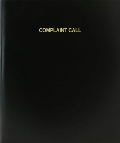BookFactory Complaint Call Log Book/Journal/Logbook - 120 Page, 8.5"x11", Black Hardbound (XLog-120-7CS-A-L-Black(Complaint