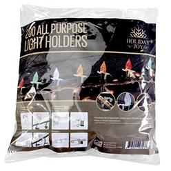 Holiday Joy - 200 All Purpose Gutter Hooks for Outdoor Christmas Lights - Made in USA