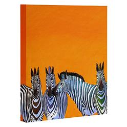 Deny Designs Clara Nilles, Candy Stripe Zebras, Art Canvas, Medium, 16" x 20"