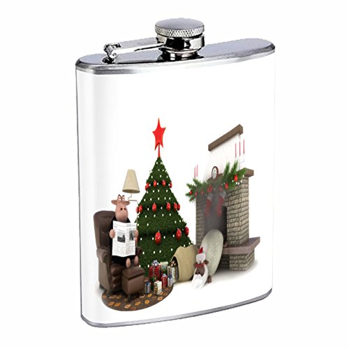 Perfection In Style Sheep Flask D5 8oz Stainless Holiday Christmas Xmas Santa Funny