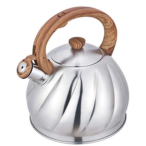 Riwendell Tea Kettle 2.1 Quart Whistling Stainless Steel Stove Top Teapot (GS-04044AHY-2.0 L)