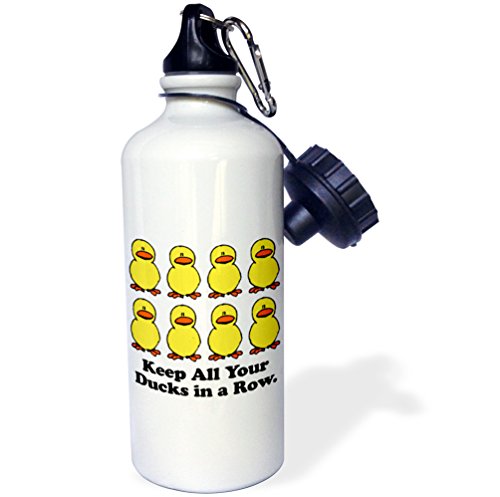 3dRose wb_102616_1 Funny Life Liberty and The Pursuit of Bacon Food Humor Design Sports Water Bottle, 21 oz, White