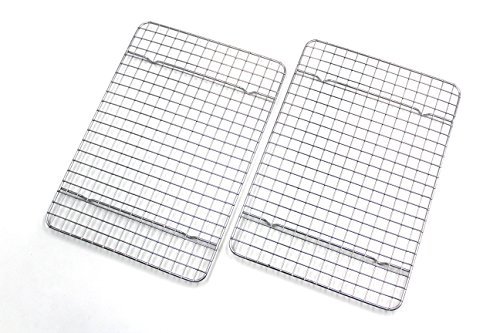 Checkered Chef Cooling Racks For Baking - Quarter Size - Stainless Steel Cooling Rack/Baking Rack Set of 2 - Oven Safe Wire