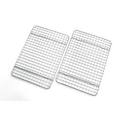 Checkered Chef Cooling Rack - Set Of 2 Stainless Steel, Oven Safe Grid Wire Racks For Cooking & Baking - 8