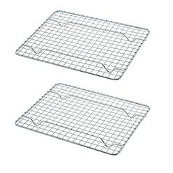 Update International Heavy-Duty 1/4 Size Cooling Rack, Wire Pan Grade, Commercial Grade, Oven-Safe, Chrome, 8 x 10 Inches, Set o