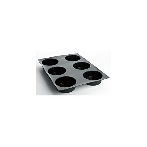 Demarle Matfer Bourgeat Silicone Flexipan 8 Oz. Quiches / Tart Mold, 12 Cups Black 336049