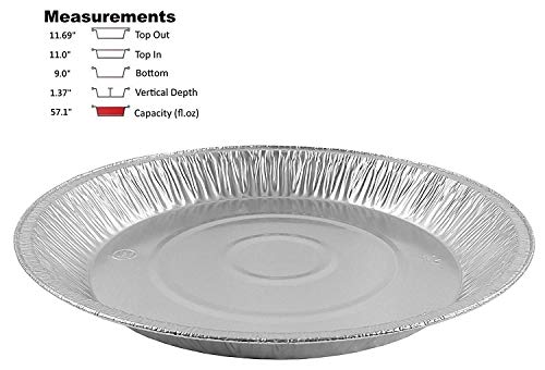 Pactogo 12" Aluminum Foil Pie Pan Extra-Deep Disposable Tin Plates (Pack of 12)